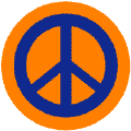 Blue PEACE SIGN on Orange Background--POSTER