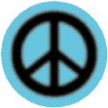 Warm Fuzzy Black PEACE SIGN on Blue Background--STICKERS