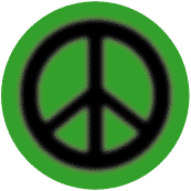 Warm Fuzzy Black PEACE SIGN on Green Background--POSTER