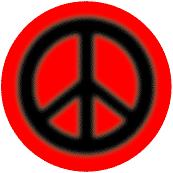 Warm Fuzzy Black PEACE SIGN on Red Background--MAGNET