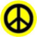 Warm Fuzzy Black PEACE SIGN on Yellow Background--KEY CHAIN