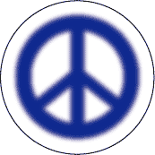 Warm Fuzzy Blue PEACE SIGN--BUTTON