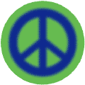Warm Fuzzy Blue PEACE SIGN on Green Background--KEY CHAIN