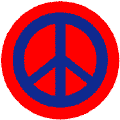 Blue PEACE SIGN on Red Background--KEY CHAIN