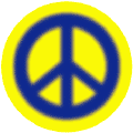 Warm Fuzzy Blue PEACE SIGN on Yellow Background--T-SHIRT