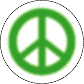 Warm Fuzzy Green PEACE SIGN--BUTTON
