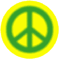 Warm Fuzzy Green PEACE SIGN on Yellow Background--STICKERS