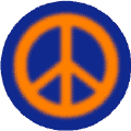 Warm Fuzzy Orange PEACE SIGN on Blue Background--KEY CHAIN