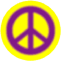 Warm Fuzzy Purple PEACE SIGN on Yellow Background--BUMPER STICKER