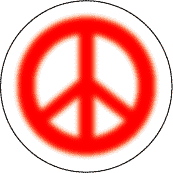 Warm Fuzzy Red PEACE SIGN--BUTTON