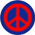 Warm Fuzzy Red PEACE SIGN on Blue Background--KEY CHAIN
