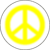 Warm Fuzzy Yellow PEACE SIGN--BUTTON