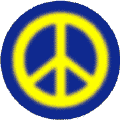 Warm Fuzzy Yellow PEACE SIGN on Blue Background--STICKERS