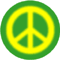 Warm Fuzzy Yellow PEACE SIGN on Green Background--STICKERS