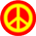 Warm Fuzzy Yellow PEACE SIGN on Red Background--POSTER