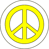 Yellow PEACE SIGN--BUTTON