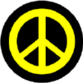 Yellow PEACE SIGN on Black Background--BUMPER STICKER