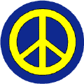 Yellow PEACE SIGN on Blue Background--KEY CHAIN