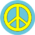 Yellow PEACE SIGN on Light Blue Background--T-SHIRT