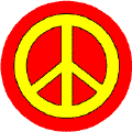Yellow PEACE SIGN on Red Background--STICKERS
