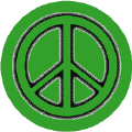 Glow Dark Green PEACE SIGN Black Border on Green Background--POSTER