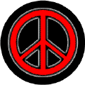Glow Dark Red PEACE SIGN Black Border on Black Background--STICKERS
