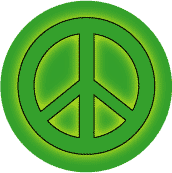 Glow Green PEACE SIGN--BUTTON