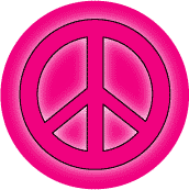 Glow Hot Pink PEACE SIGN--BUTTON