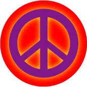 Glow Light Purple PEACE SIGN on Red Background--MAGNET