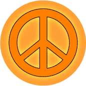 Glow Orange PEACE SIGN--MAGNET