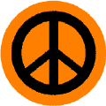Black PEACE SIGN on Orange Background--KEY CHAIN