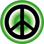 PEACE SIGN: Gradient Background Green--BUTTON