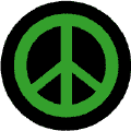Green PEACE SIGN on Black Background--POSTER