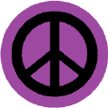 Black PEACE SIGN on Purple Background--BUTTON