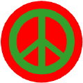 Green PEACE SIGN on Red Background--STICKERS
