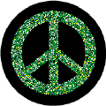 PEACE SIGN: Living Wreath Green on Black--KEY CHAIN