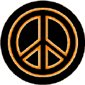 Neon Glow Black PEACE SIGN with Orange Border Black Background--STICKERS