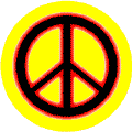 Neon Glow Black PEACE SIGN with Red Border Yellow Background--STICKERS