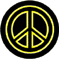 Neon Glow Black PEACE SIGN with Yellow Border Black Background--KEY CHAIN