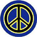 Neon Glow Black PEACE SIGN with Yellow Border Blue Background--POSTER