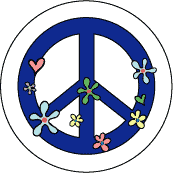Hippie Flowers 2--Too Groovy PEACE SIGN BUMPER STICKER