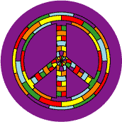 PEACE SIGN: Hippie Steering Wheel 6--Too Groovy PEACE SIGN BUTTON