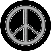 Neon Black PEACE SIGN--Too Groovy PEACE SIGN BUTTON