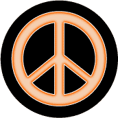 Neon Orange PEACE SIGN--Too Cool PEACE SIGN BUTTON