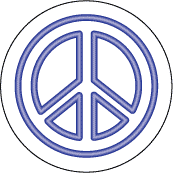 Neon Blue Peace Sign--Too Cool PEACE SIGN BUTTON