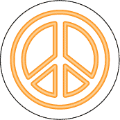 Neon Orange Peace Sign--Too Cool Groovy Stuff PEACE SIGN BUTTON