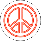 Neon Red Peace Sign--Too Cool Groovy Stuff PEACE SIGN BUTTON