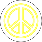 Neon Yellow Peace Sign--Too Cool Groovy Stuff PEACE SIGN BUTTON