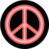 Neon Red PEACE SIGN 2--Too Cool Groovy Stuff PEACE SIGN BUTTON