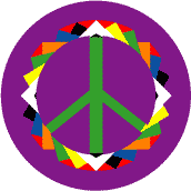 PEACE SIGN: Origami Pattern 13--BUTTON